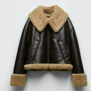 ZARA FAUX FUR DOUBLE FACED JACKET